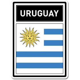 Uruguay Crest Flag White Wall Window Car Vinyl Sticker Decal