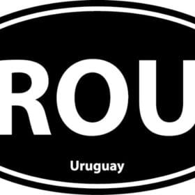 Uruguay ROU Euro Oval Black Wall Window Car Sticker Decal