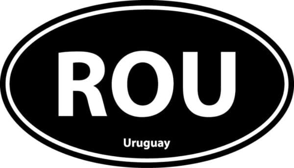 Uruguay ROU Euro Oval Black Wall Window Car Sticker Decal