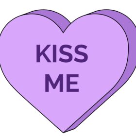 Candy Hearts or Sweethearts (also known as conversation hearts Candy) are small heart-shaped sugar candies sold around Valentine's Day. Each heart is printed with a message such as "Be Mine", "Kiss Me", "Call Me", "Let's Get Busy", or "Miss You". See also other Valentine stickers: https://anysigns.ca/product/the-simpsons-bart-cupid-with-wings-vinyl-sticker/ https://anysigns.ca/product/cats-in-love-vinyl-sticker/ https://anysigns.ca/product/valentine-love-you-cute-candy-heart-vinyl-sticker-printed-vinyl-decal/