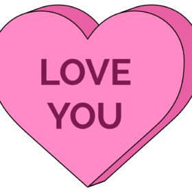 Valentine Love You Cute Candy Heart Vinyl Sticker