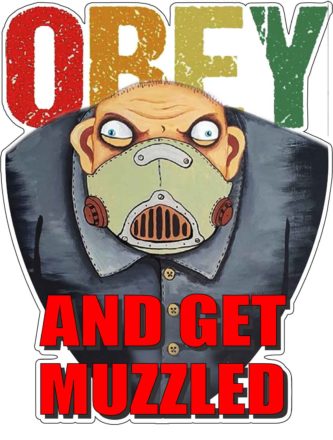 OBEY AND GET MUZZLED Vasia Lojkin Art Freedom Convoy Support Vinyl Sticker