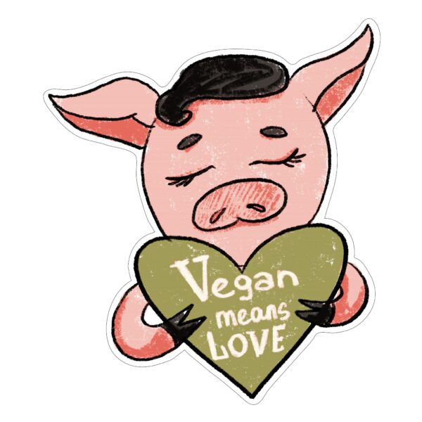 Vegan Means Love vinyl sticker