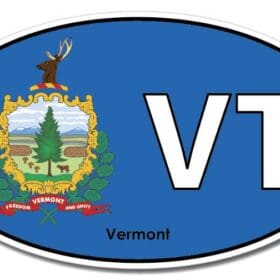 Vermont State VT Oval Flag Wall Window Car Vinyl Sticker Decal