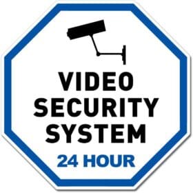 Video Security System 24 Hour Stop Sign Wall Vinyl Sticker