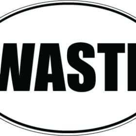WASTE Oval Bumper Vinyl Sticker