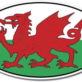 Wales UK Oval Euro Flag vinyl sticker