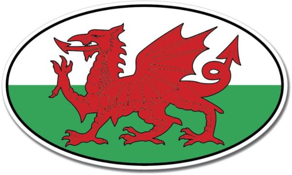 Wales UK Oval Euro Flag vinyl sticker
