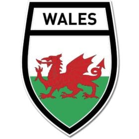 Wales UK Shield Crest Black Wall Window Car Sticker Decal