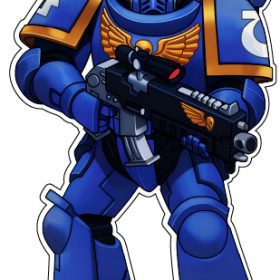 Warhammer Space Marine Fighter Soldier vinyl sticker