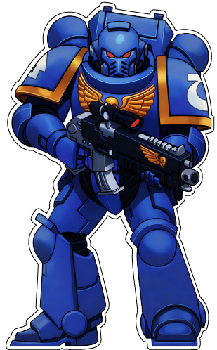 Warhammer vinyl sticker Warhammer Space Marine Fighter Soldier vinyl sticker