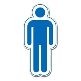 Washroom Men Tall Sign Wall Window Car Vinyl Sticker