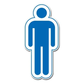 Washroom Men Tall Sign Wall Window Car Vinyl Sticker