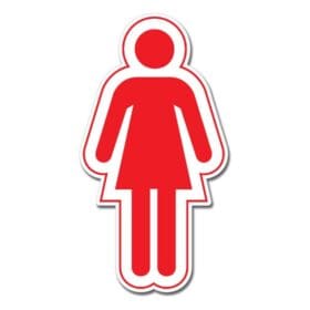 Washroom Women Tall Sign Wall Window Car Vinyl Sticker