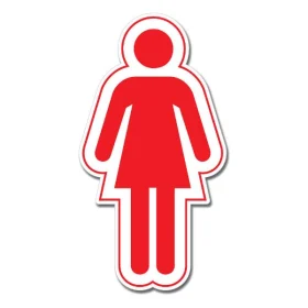 Washroom Women Tall Sign Wall Window Car Vinyl Sticker