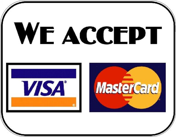 We Accept Visa Master Card vinyl sticker