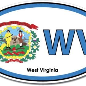West Virginia State WV Oval Flag Wall Window Car Sticker Decal