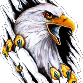 White King Eagle Ferocious Sky Dominator Tearing Through Heavens With Mighty Sharp Claws Vinyl Sticker