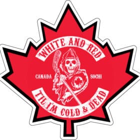 White and red Canada Sochi vinyl Sticker