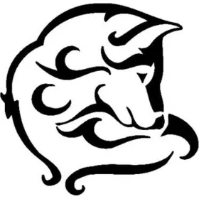 Wolf-Tatoo-Style-Cruly-Twirl-Lines-Sticker-Decal