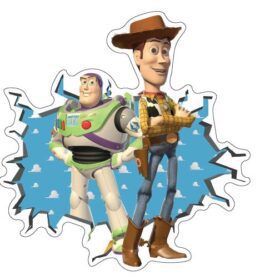 Sheriff Woody Cowboy And Buzz Lightyear Dynamic Duo Disney Pixar Toy Story Team Cartoon Fan Art Vinyl Sticker