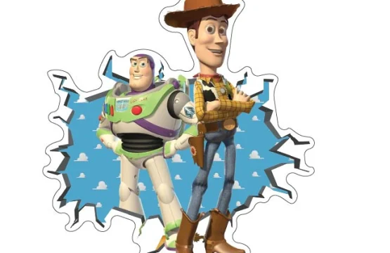 Sheriff Woody Cowboy And Buzz Lightyear Dynamic Duo Disney Pixar Toy Story Team Cartoon Fan Art Vinyl Sticker