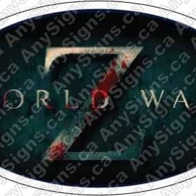 World War Z Oval Vinyl Sticker