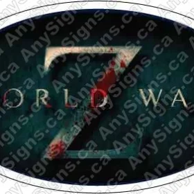 World War Z Oval Vinyl Sticker