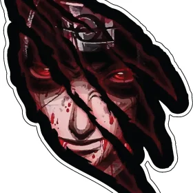 Wounded Itachi Uchiha Akatsuki Sharingan Claws Naruto Vinyl Sticker