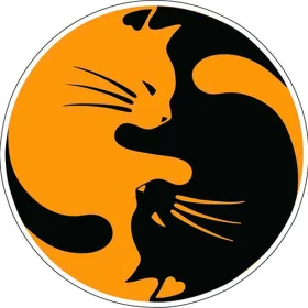 Yin Yang Cats Symbol vinyl sticker