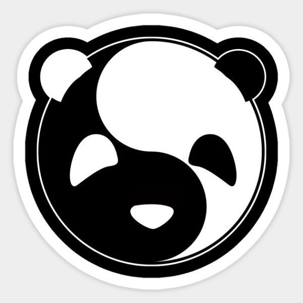 Yin Yang Panda Cute Bear vinyl sticker