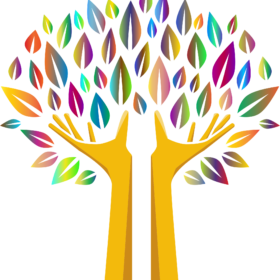 Yoga Tree Of Hands vinyl sticker