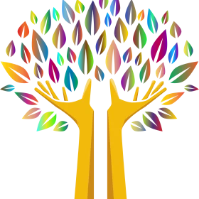 Yoga Tree Of Hands vinyl sticker