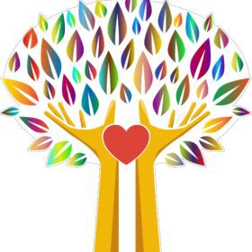 Yoga Tree Of Love Heart vinyl sticker