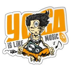 Yoga is Like Music Rhythmic Bliss of Yoga Harmonious Meditation Therapy vinyl sticker