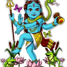 Baby Shiva Dancing Nataraja Cosmic Dance Hindu Mythology Psychedelic Art Divine Energy Spiritual Mystic vinyl sticker