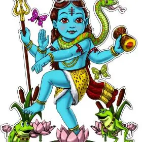 Baby Shiva Dancing Nataraja Cosmic Dance Hindu Mythology Psychedelic Art Divine Energy Spiritual Mystic vinyl sticker