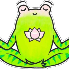 Zen Yoga Frog vinyl sticker