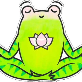 Zen Yoga Frog vinyl sticker