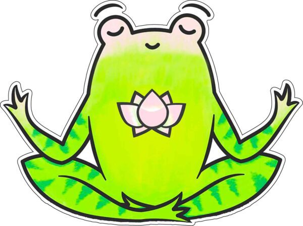 Zen Yoga Frog vinyl sticker