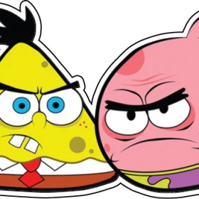 Angry Spongebird - Angry Birds as SpongeBob and Patrick Star Vinyl Sticker