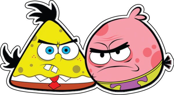 Angry Spongebird - Angry Birds as SpongeBob and Patrick Star Vinyl Sticker