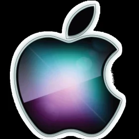 Apple Logo Fancy Blue Green vinyl sticker / printed decal / label / autocollant / vinyl poster