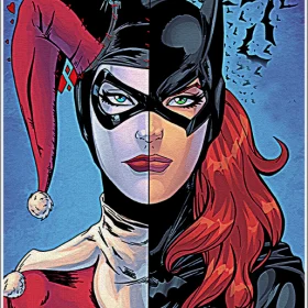 batgirl harley quinn headshot art print BIG vinyl poster