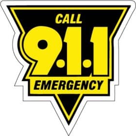 call 911 emergency vinyl sticker