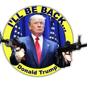 DONALD TRUMP WITH SUB-MACHINE GUNS