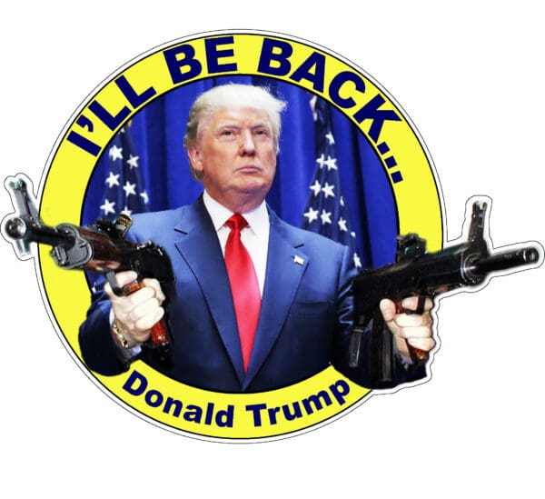 DONALD TRUMP WITH SUB-MACHINE GUNS