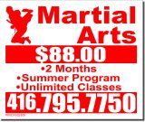 Martial Arts $88 24x20 Lawn Sign 2
