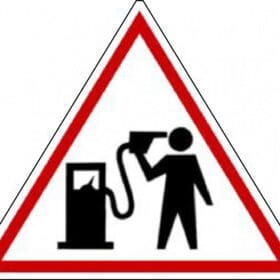 gas prices drive peple to suicide caution funny sign