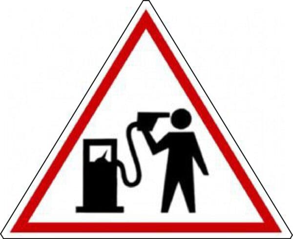 gas prices drive peple to suicide caution funny sign